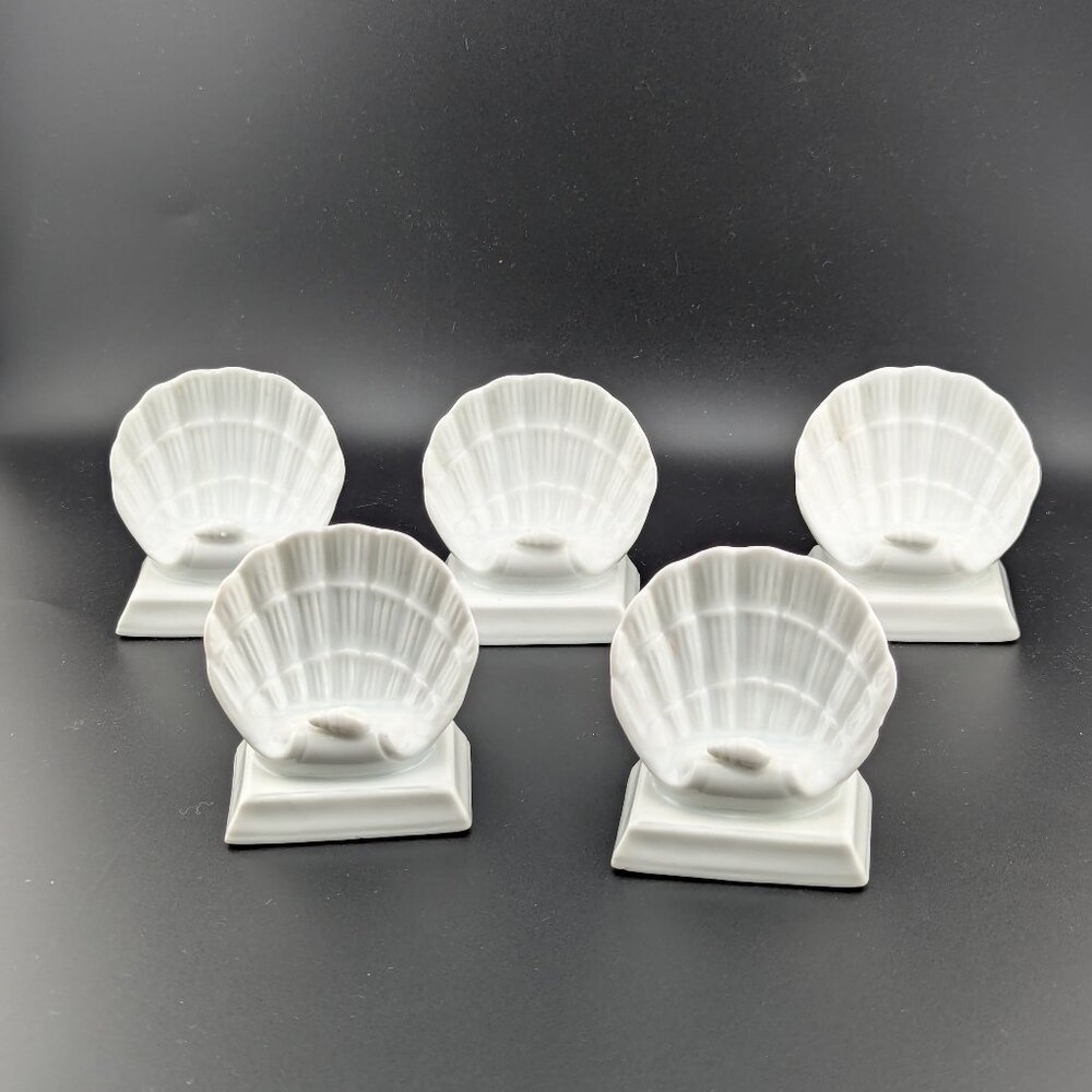 Vintage Coastal Shell Place Card Holders – Set of 5 – Made in Japan